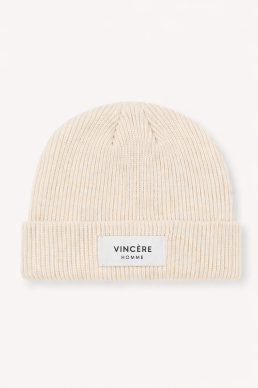 BRAND LABEL BEANIE (SAND)